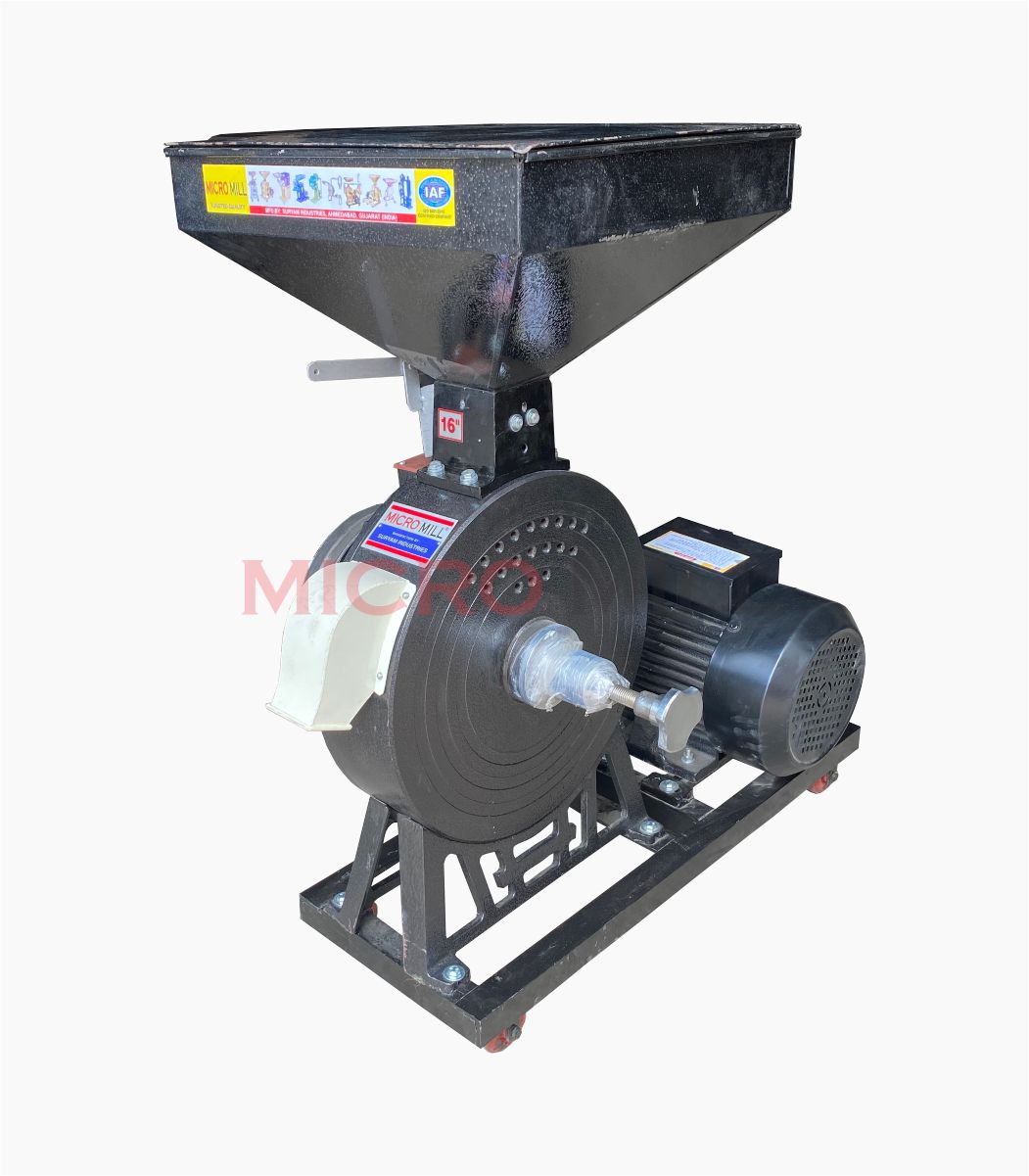 16 Inch Diamond Stone Atta Chakki Best Commercial Flour Mill 7.5HP Flour Mill Machine 60 to 65 Kg Capacity